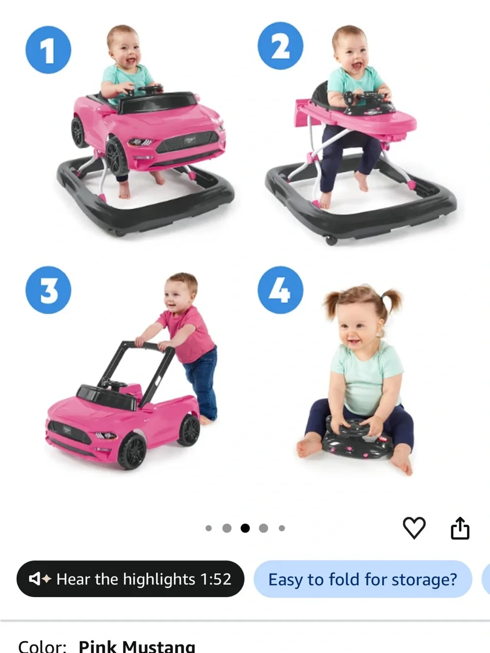 4-in-1 Baby Mustang Walker